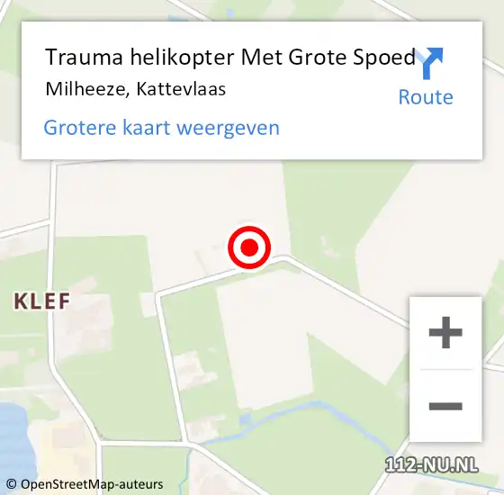 Locatie op kaart van de 112 melding: Trauma helikopter Met Grote Spoed Naar Milheeze, Kattevlaas op 9 december 2022 14:13