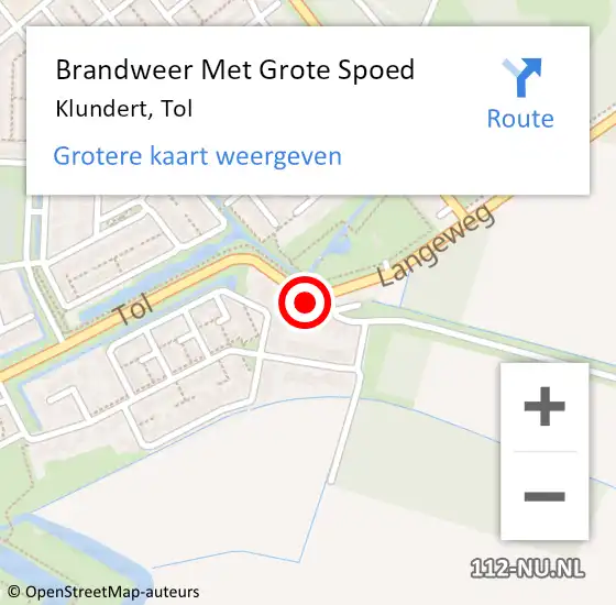 Locatie op kaart van de 112 melding: Brandweer Met Grote Spoed Naar Klundert, Tol op 9 december 2022 14:38