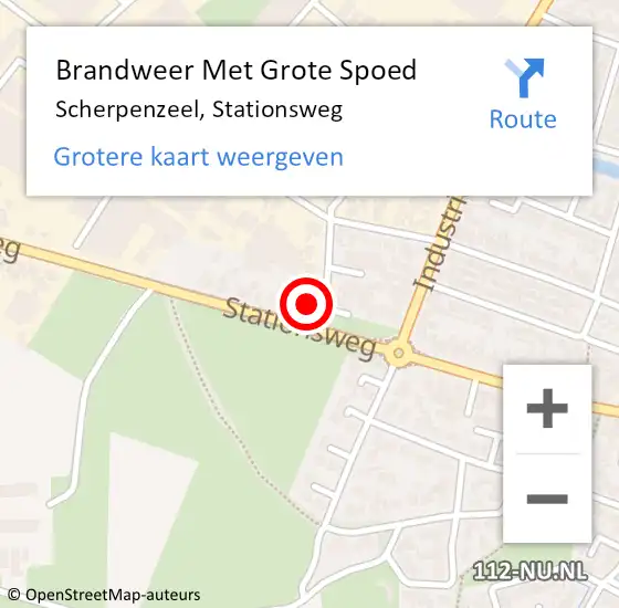 Locatie op kaart van de 112 melding: Brandweer Met Grote Spoed Naar Scherpenzeel, Stationsweg op 9 december 2022 14:49