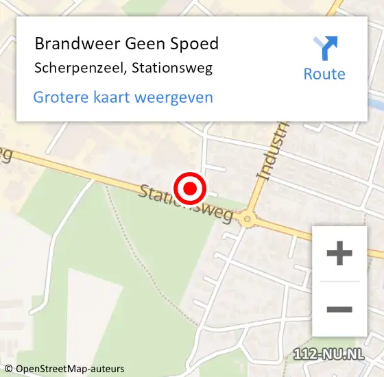 Locatie op kaart van de 112 melding: Brandweer Geen Spoed Naar Scherpenzeel, Stationsweg op 9 december 2022 15:18