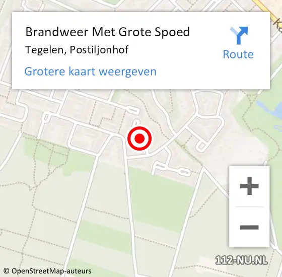 Locatie op kaart van de 112 melding: Brandweer Met Grote Spoed Naar Tegelen, Postiljonhof op 9 december 2022 15:38