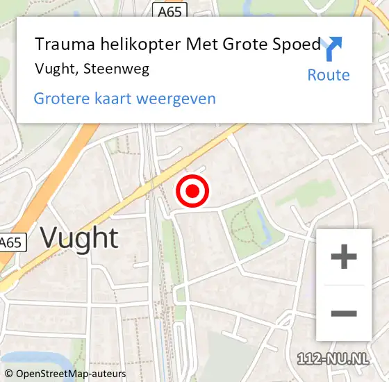 Locatie op kaart van de 112 melding: Trauma helikopter Met Grote Spoed Naar Vught, Steenweg op 9 december 2022 15:57