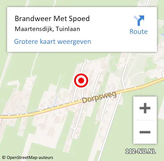 Locatie op kaart van de 112 melding: Brandweer Met Spoed Naar Maartensdijk, Tuinlaan op 9 december 2022 17:12