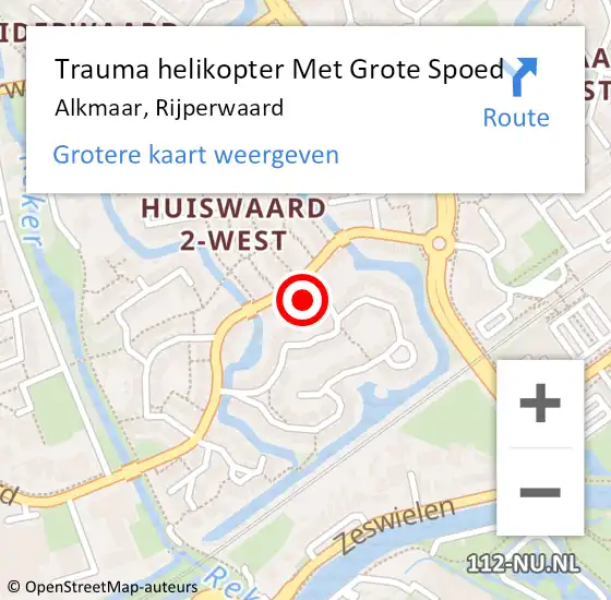 Locatie op kaart van de 112 melding: Trauma helikopter Met Grote Spoed Naar Alkmaar, Rijperwaard op 9 december 2022 17:21