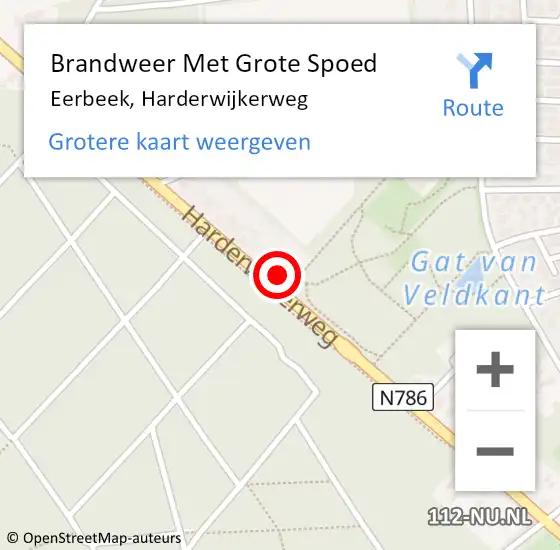 Locatie op kaart van de 112 melding: Brandweer Met Grote Spoed Naar Eerbeek, Harderwijkerweg op 9 december 2022 18:08