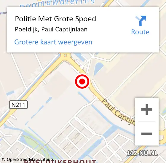 Locatie op kaart van de 112 melding: Politie Met Grote Spoed Naar Poeldijk, Paul Captijnlaan op 9 december 2022 18:22