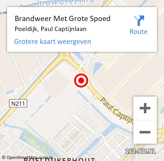 Locatie op kaart van de 112 melding: Brandweer Met Grote Spoed Naar Poeldijk, Paul Captijnlaan op 9 december 2022 18:22