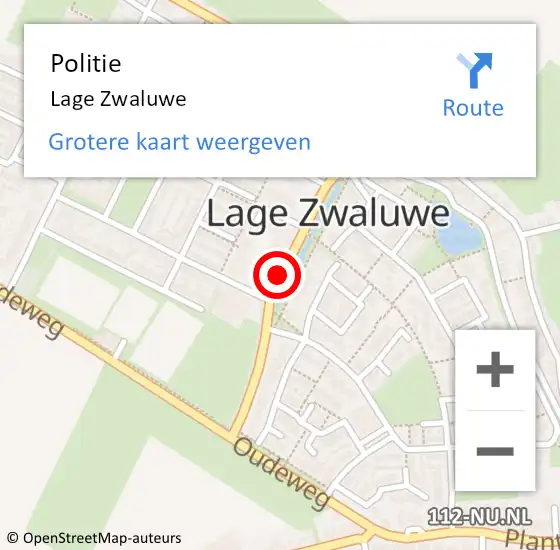 Locatie op kaart van de 112 melding: Politie Lage Zwaluwe op 9 december 2022 19:41