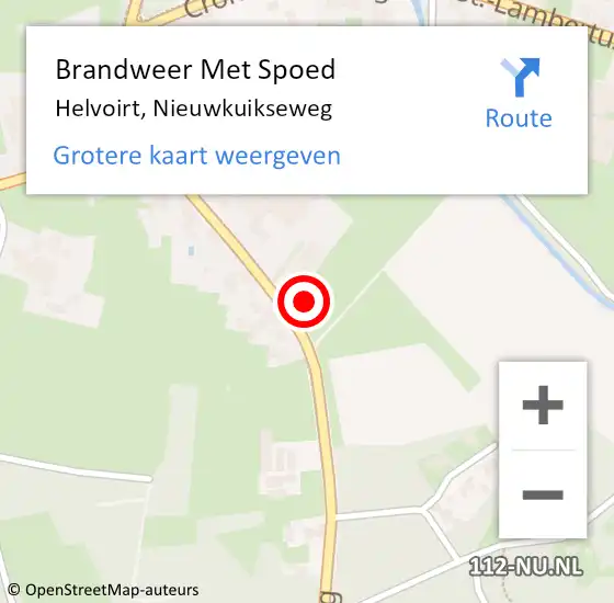 Locatie op kaart van de 112 melding: Brandweer Met Spoed Naar Helvoirt, Nieuwkuikseweg op 9 december 2022 19:41