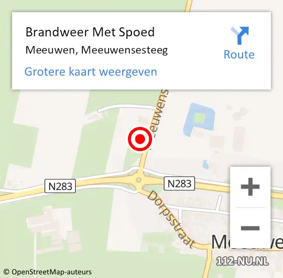 Locatie op kaart van de 112 melding: Brandweer Met Spoed Naar Meeuwen, Meeuwensesteeg op 9 december 2022 19:43
