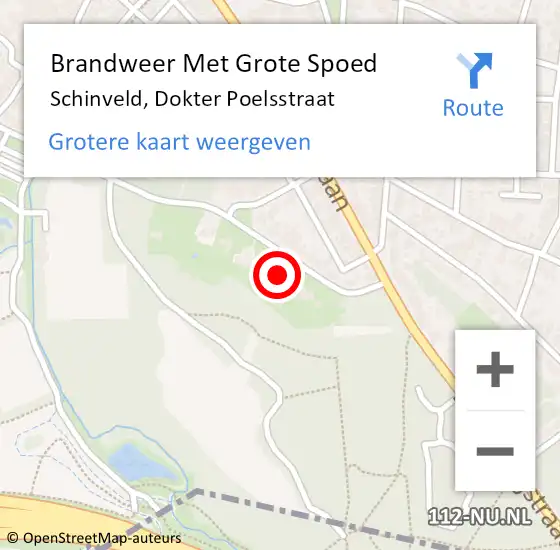 Locatie op kaart van de 112 melding: Brandweer Met Grote Spoed Naar Schinveld, Dokter Poelsstraat op 9 december 2022 19:44