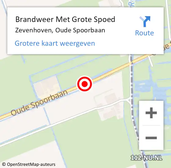 Locatie op kaart van de 112 melding: Brandweer Met Grote Spoed Naar Zevenhoven, Oude Spoorbaan op 7 augustus 2014 18:51