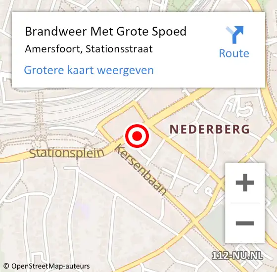 Locatie op kaart van de 112 melding: Brandweer Met Grote Spoed Naar Amersfoort, Stationsstraat op 9 december 2022 21:18