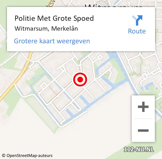 Locatie op kaart van de 112 melding: Politie Met Grote Spoed Naar Witmarsum, Merkelân op 9 december 2022 21:39