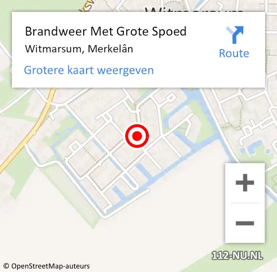 Locatie op kaart van de 112 melding: Brandweer Met Grote Spoed Naar Witmarsum, Merkelân op 9 december 2022 21:39