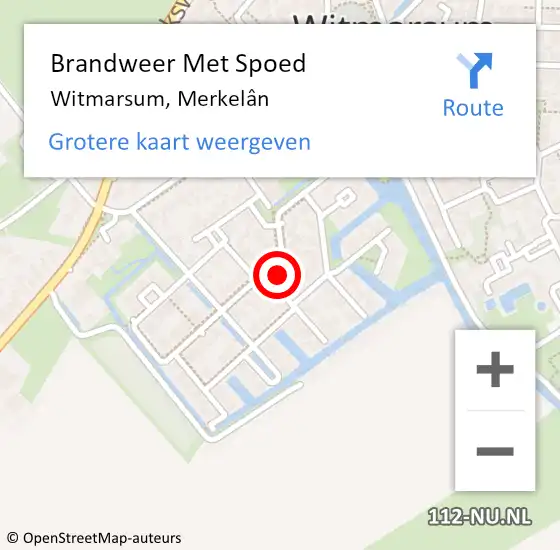 Locatie op kaart van de 112 melding: Brandweer Met Spoed Naar Witmarsum, Merkelân op 9 december 2022 21:51