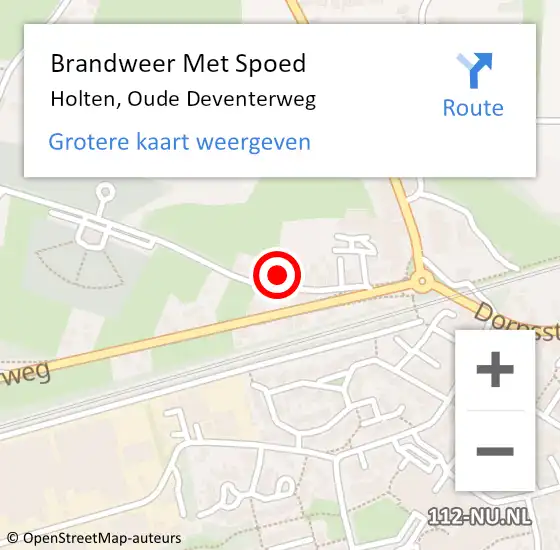 Locatie op kaart van de 112 melding: Brandweer Met Spoed Naar Holten, Oude Deventerweg op 9 december 2022 23:08