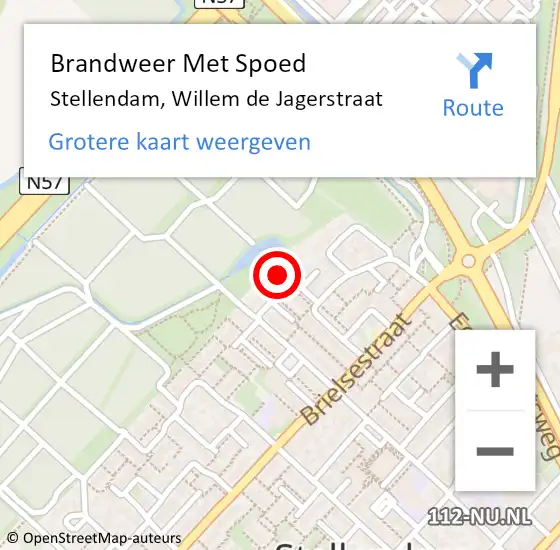 Locatie op kaart van de 112 melding: Brandweer Met Spoed Naar Stellendam, Willem de Jagerstraat op 9 december 2022 23:15