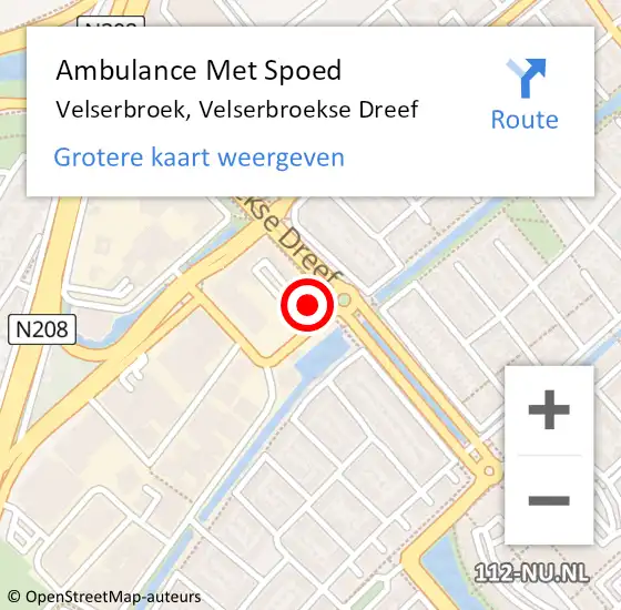 Locatie op kaart van de 112 melding: Ambulance Met Spoed Naar Velserbroek, Velserbroekse Dreef op 9 december 2022 23:58