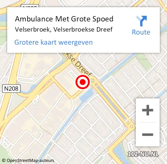 Locatie op kaart van de 112 melding: Ambulance Met Grote Spoed Naar Velserbroek, Velserbroekse Dreef op 10 december 2022 00:00