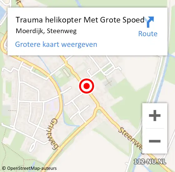 Locatie op kaart van de 112 melding: Trauma helikopter Met Grote Spoed Naar Moerdijk, Steenweg op 10 december 2022 00:28