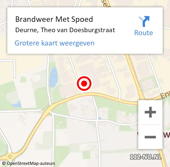 Locatie op kaart van de 112 melding: Brandweer Met Spoed Naar Deurne, Theo van Doesburgstraat op 10 december 2022 01:24