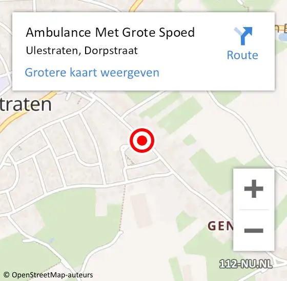 Locatie op kaart van de 112 melding: Ambulance Met Grote Spoed Naar Ulestraten, Dorpstraat op 10 oktober 2013 20:46