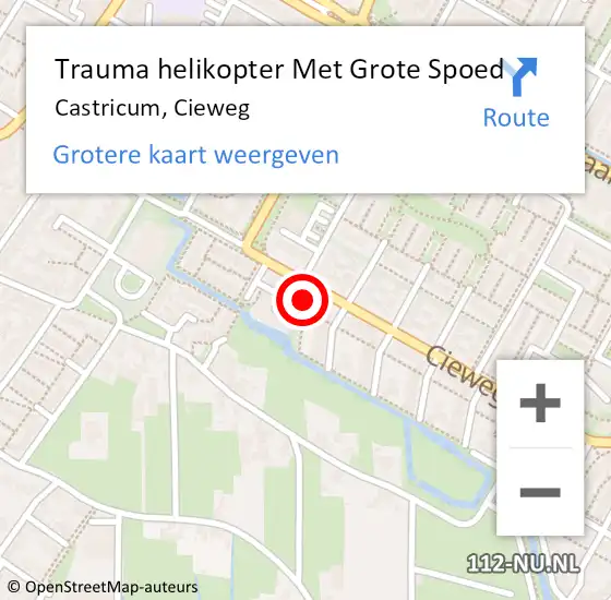 Locatie op kaart van de 112 melding: Trauma helikopter Met Grote Spoed Naar Castricum, Cieweg op 10 december 2022 02:19