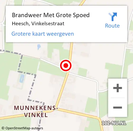 Locatie op kaart van de 112 melding: Brandweer Met Grote Spoed Naar Heesch, Vinkelsestraat op 10 december 2022 02:40