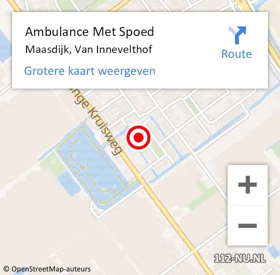 Locatie op kaart van de 112 melding: Ambulance Met Spoed Naar Maasdijk, Van Innevelthof op 10 december 2022 04:09