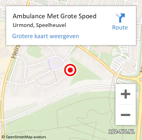 Locatie op kaart van de 112 melding: Ambulance Met Grote Spoed Naar Urmond, Speelheuvel op 7 augustus 2014 19:54