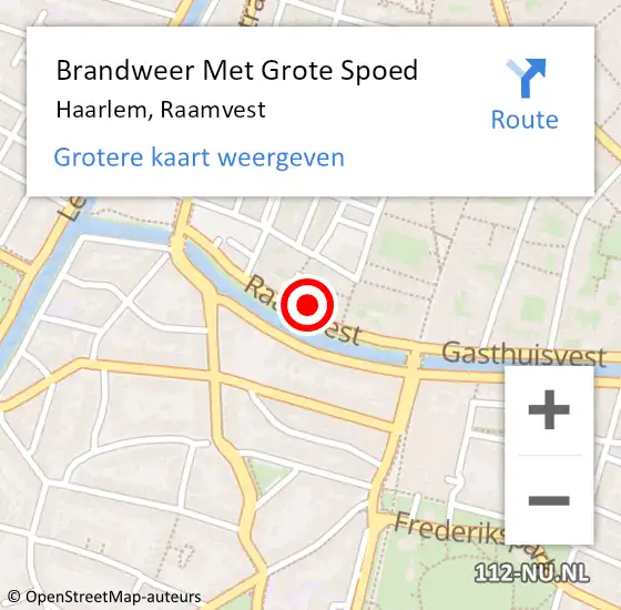 Locatie op kaart van de 112 melding: Brandweer Met Grote Spoed Naar Haarlem, Raamvest op 10 december 2022 06:03