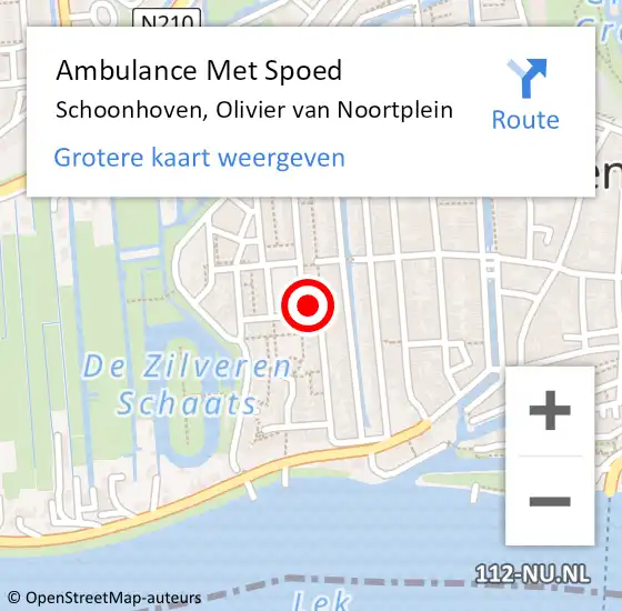 Locatie op kaart van de 112 melding: Ambulance Met Spoed Naar Schoonhoven, Olivier van Noortplein op 10 december 2022 06:34