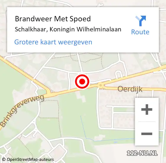 Locatie op kaart van de 112 melding: Brandweer Met Spoed Naar Schalkhaar, Koningin Wilhelminalaan op 7 augustus 2014 20:03