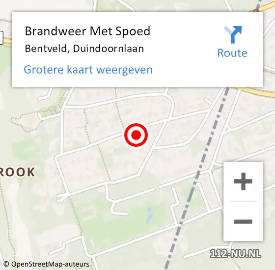 Locatie op kaart van de 112 melding: Brandweer Met Spoed Naar Bentveld, Duindoornlaan op 10 december 2022 08:38