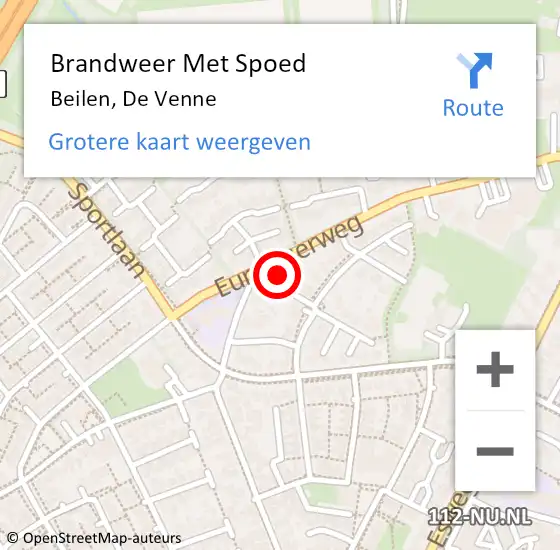 Locatie op kaart van de 112 melding: Brandweer Met Spoed Naar Beilen, De Venne op 10 december 2022 09:00