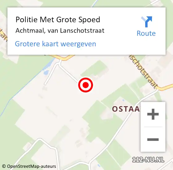 Locatie op kaart van de 112 melding: Politie Met Grote Spoed Naar Achtmaal, van Lanschotstraat op 10 december 2022 09:09