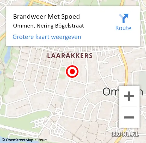 Locatie op kaart van de 112 melding: Brandweer Met Spoed Naar Ommen, Nering Bögelstraat op 10 december 2022 09:10