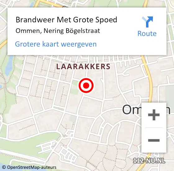 Locatie op kaart van de 112 melding: Brandweer Met Grote Spoed Naar Ommen, Nering Bögelstraat op 10 december 2022 09:11