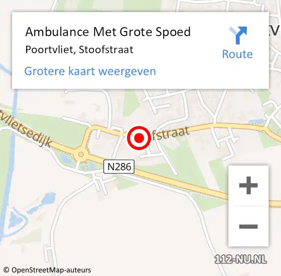 Locatie op kaart van de 112 melding: Ambulance Met Grote Spoed Naar Poortvliet, Stoofstraat op 7 augustus 2014 20:15