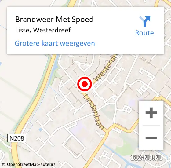 Locatie op kaart van de 112 melding: Brandweer Met Spoed Naar Lisse, Westerdreef op 10 december 2022 09:49