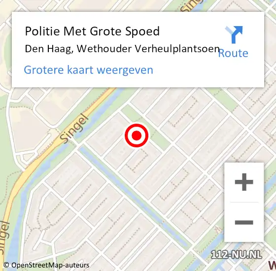 Locatie op kaart van de 112 melding: Politie Met Grote Spoed Naar Den Haag, Wethouder Verheulplantsoen op 10 december 2022 11:52