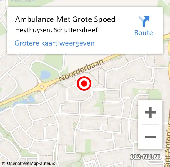 Locatie op kaart van de 112 melding: Ambulance Met Grote Spoed Naar Heythuysen, Schuttersdreef op 10 december 2022 12:04