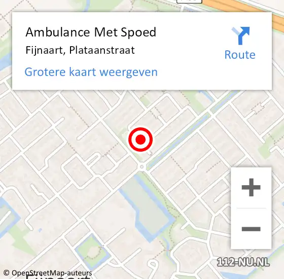 Locatie op kaart van de 112 melding: Ambulance Met Spoed Naar Fijnaart, Plataanstraat op 7 augustus 2014 20:32