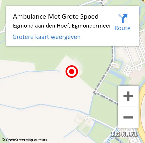 Locatie op kaart van de 112 melding: Ambulance Met Grote Spoed Naar Egmond aan den Hoef, Egmondermeer op 10 december 2022 13:35