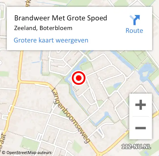 Locatie op kaart van de 112 melding: Brandweer Met Grote Spoed Naar Zeeland, Boterbloem op 10 december 2022 13:38