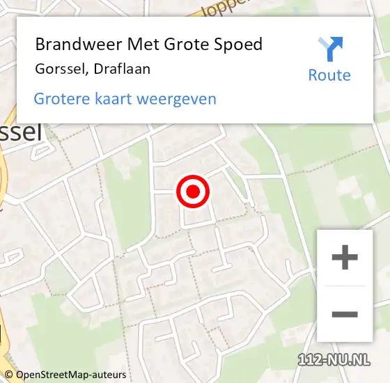 Locatie op kaart van de 112 melding: Brandweer Met Grote Spoed Naar Gorssel, Draflaan op 10 december 2022 14:41