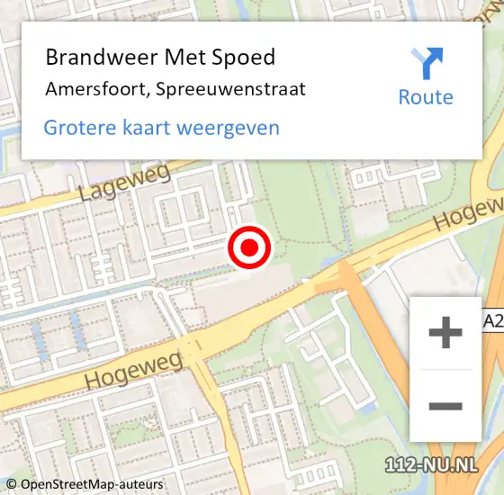 Locatie op kaart van de 112 melding: Brandweer Met Spoed Naar Amersfoort, Spreeuwenstraat op 10 december 2022 15:03