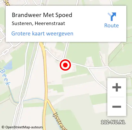 Locatie op kaart van de 112 melding: Brandweer Met Spoed Naar Susteren, Heerenstraat op 10 december 2022 15:06