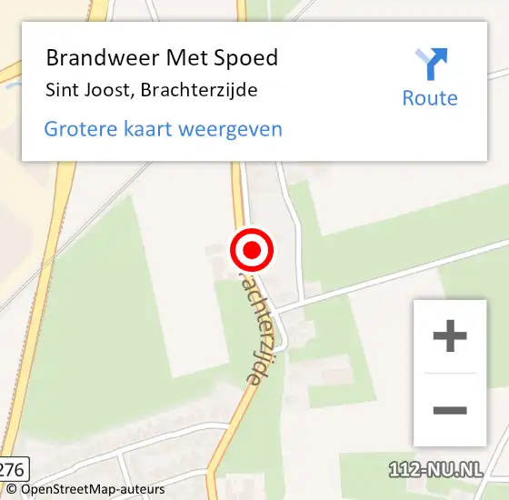 Locatie op kaart van de 112 melding: Brandweer Met Spoed Naar Sint Joost, Brachterzijde op 10 december 2022 15:21